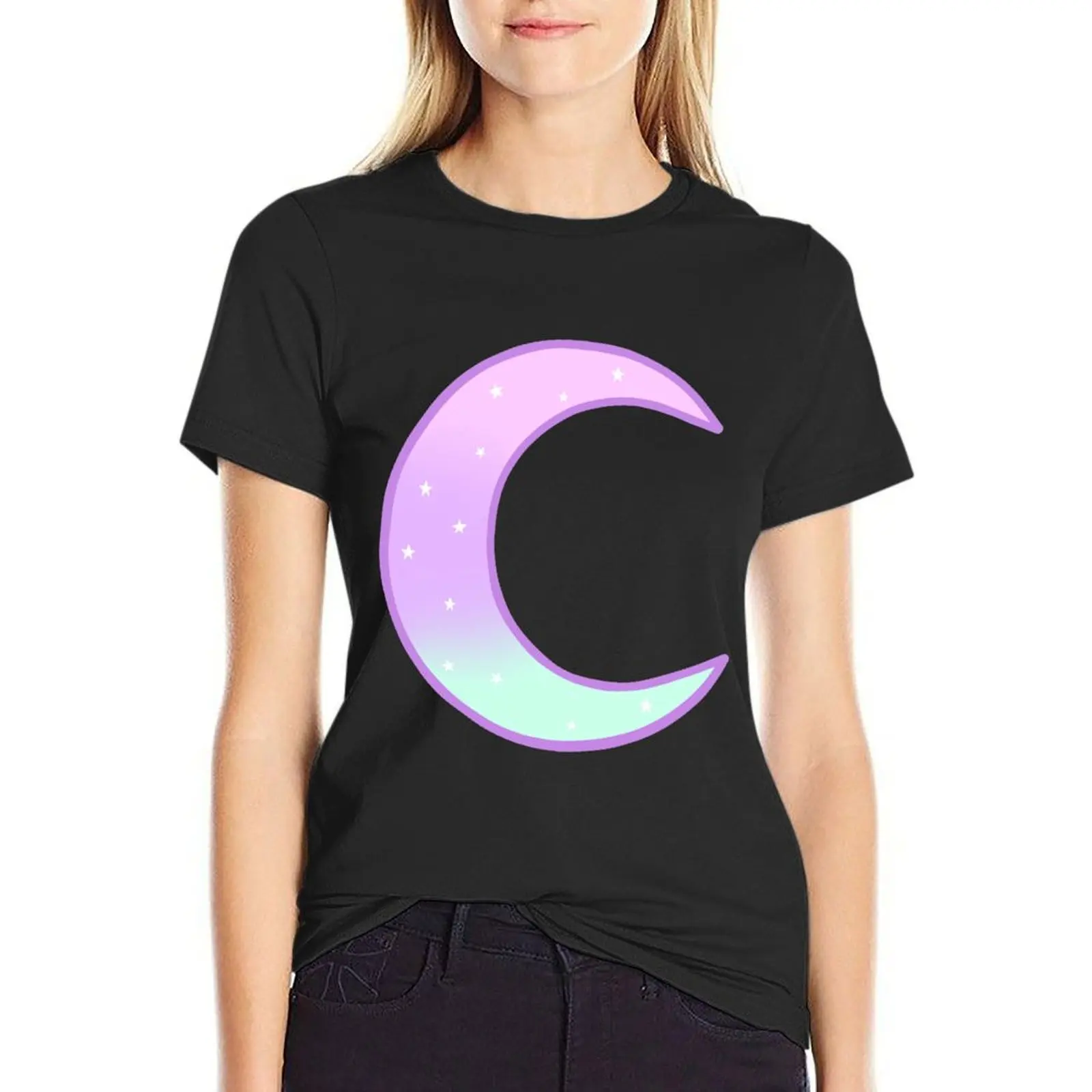 

Pastel Moon T-shirt lady clothes shirts graphic tees oversized clothes for Women