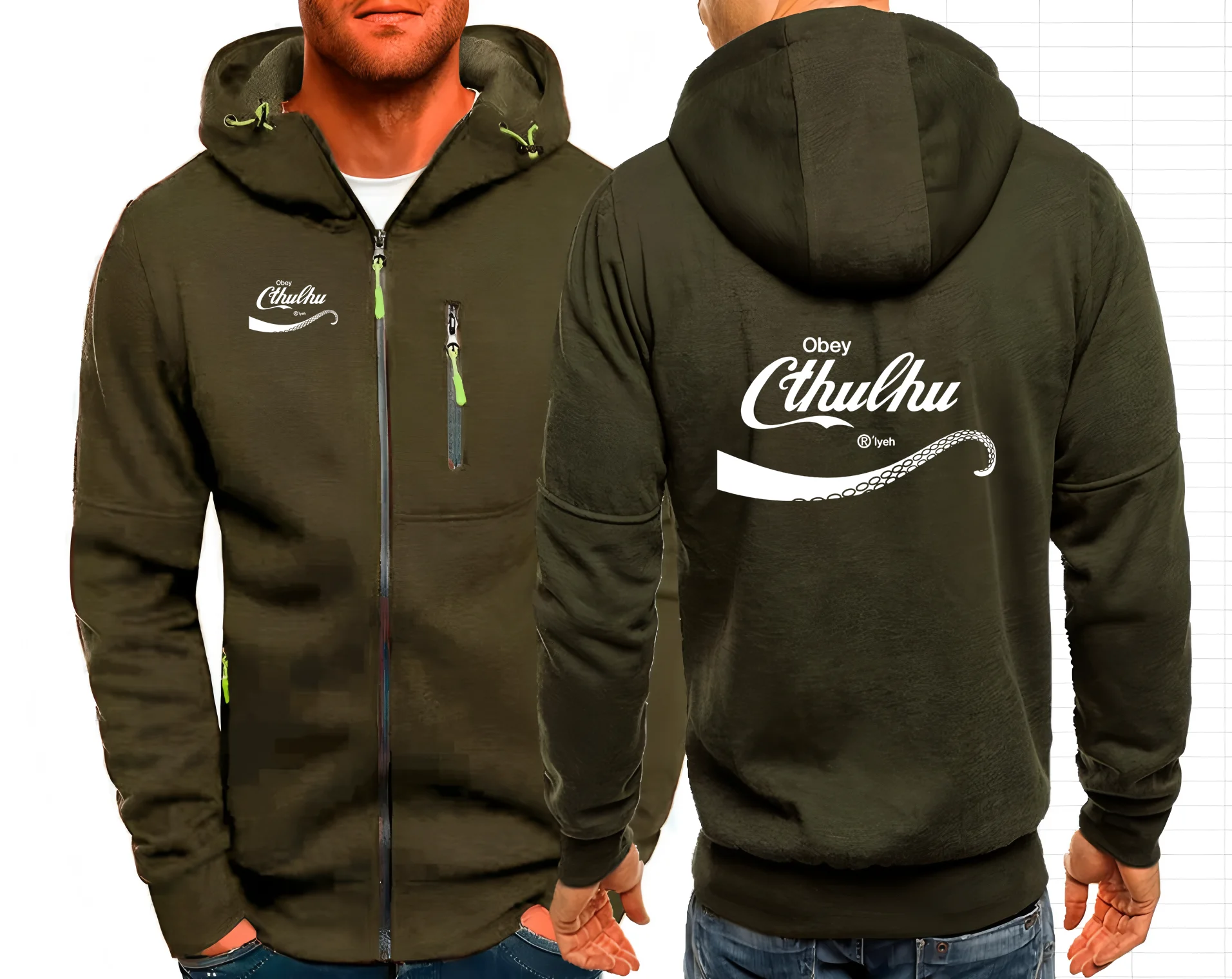 Necronomicon:Call Of Cthulhu Cthulu And Lovecraft Miskatonic University Zipper Hoodies Sweatshirts Slim Fit Jackets Coats GHH5