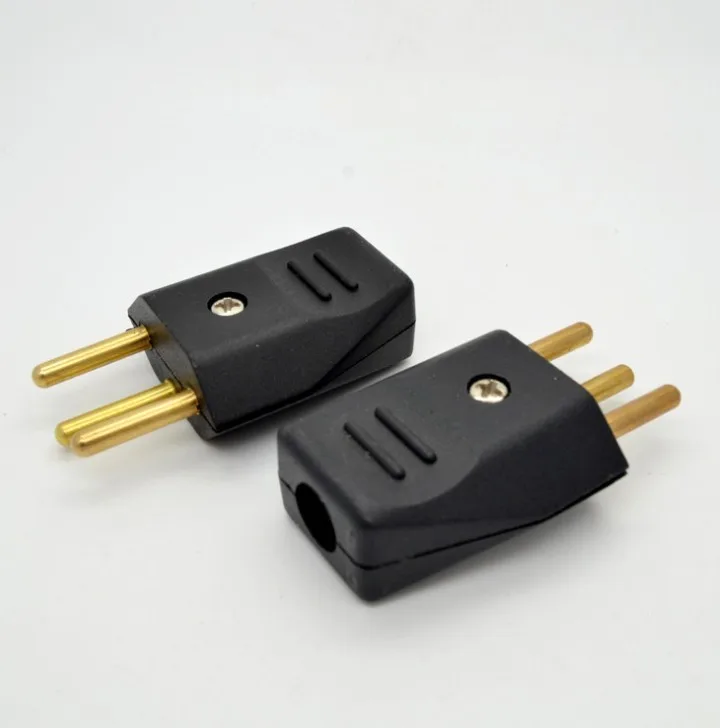 250v 10A universal detachable wiring adaptor plug EU Swiss standard 3pins industrial machine power cord male socket