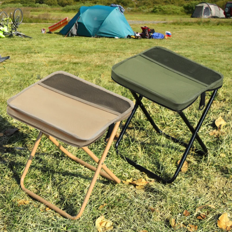 Tabouret pliant pêche camping randonnée avec sac bandoulière pratique pour transport et rangement
