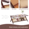 Coffee Table, Glass Nightstand Side Table, Boho Wooden End Table with Storage for Living Room,Dining Room, Tea 3
