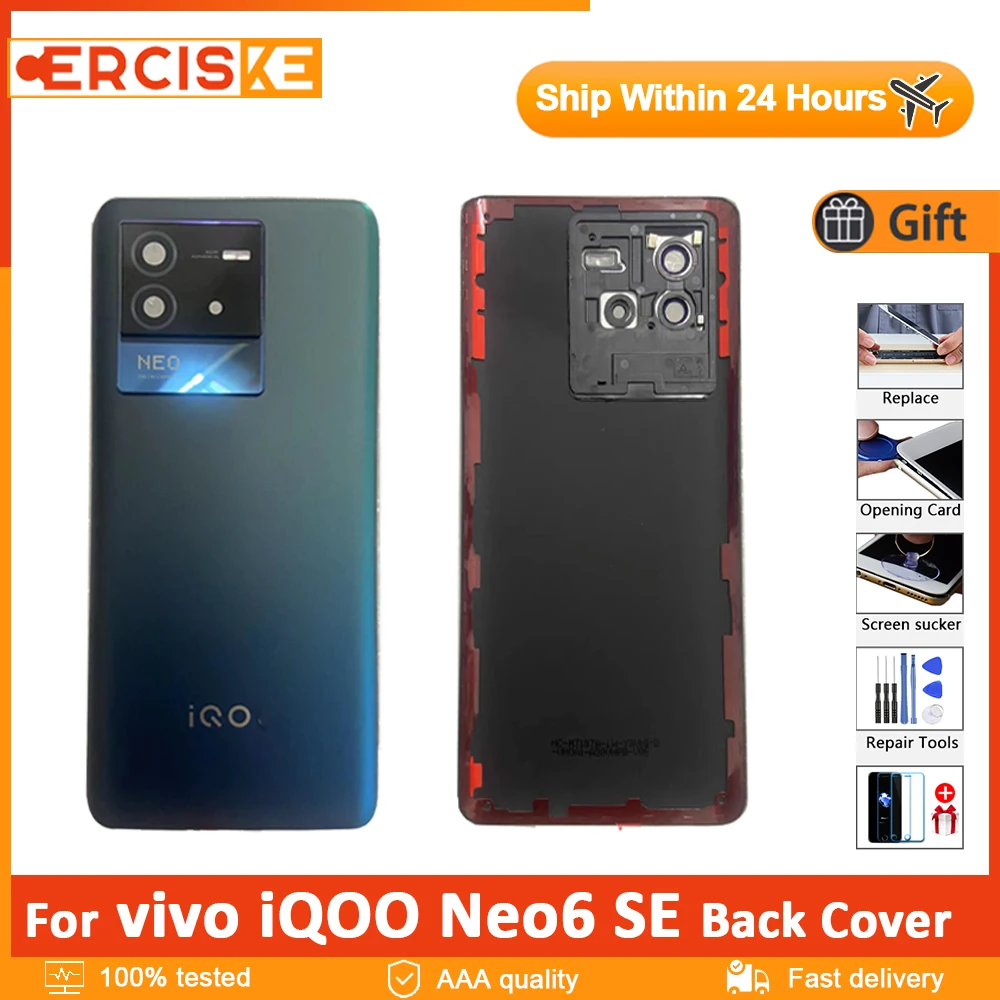 

Original Back Cover For vivo QOO Neo6 SE Back Battery Cover Housing Door V2199 Rear Case For vivo iQOO Neo 6SE Back Door Replace