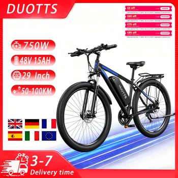 DUOTTS C29 Adluts Bici elettrica 750W Motore 48V15AH Batteria DUOTTS Controllo APP Pneumatici da 29 pollici E-bike 21 Velocità Bici elettrica da città