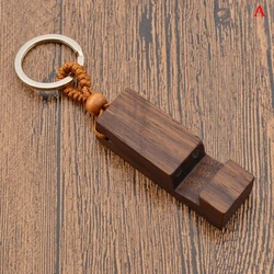 Personalized Solid Wood Keychain with Creative Phone Holder Pendant (A)