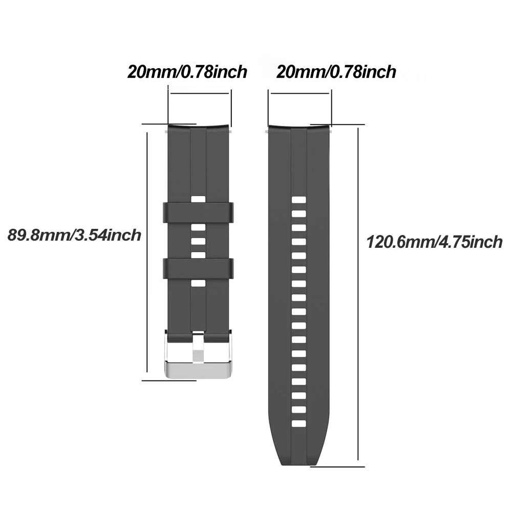 Silicone Watch Band Replacement Strap - 20mm/22mm, Multiple Colors Available