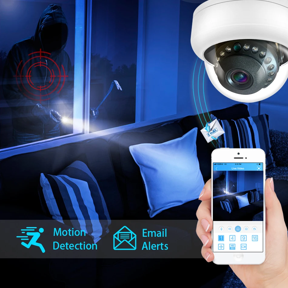 4K Poe Dome Security IP Camera With Audio 48V POE/DC 12V 4MP/5MP/8MP Super HD Infrared Night Vision Video Surveillance for Nvr 3