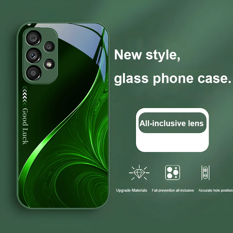 Rhythmic Texture Black Tempered Glass Phone Case