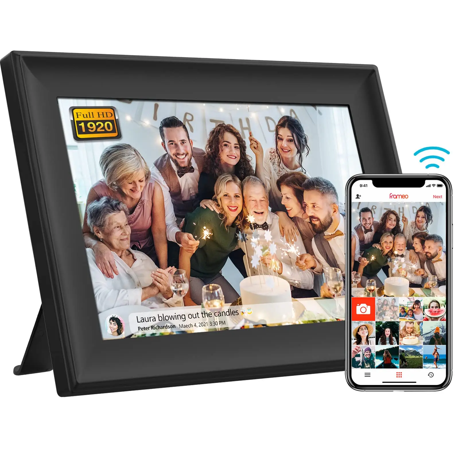 10.1" Hd Digital Photo Frame Frameo Android App 16gb Touch Control Picture  Vedio Mult-media Player Mp3 Mp4 Alarm Clock - Digital Photo Frames -  AliExpress