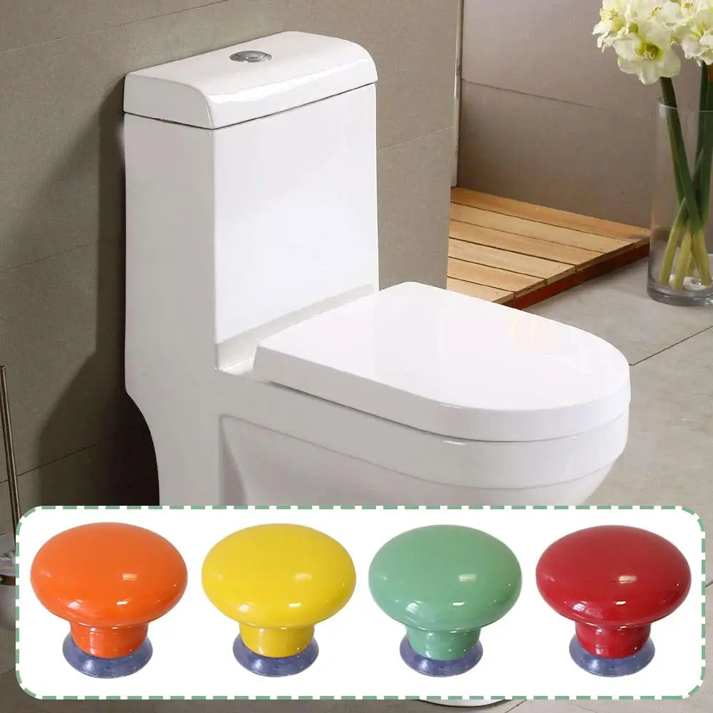 

Colored Round Toilet Button Round Shaped Press Tank Button Decor Room Flush Press Bathing Switch Push Water Toilet E0Y9