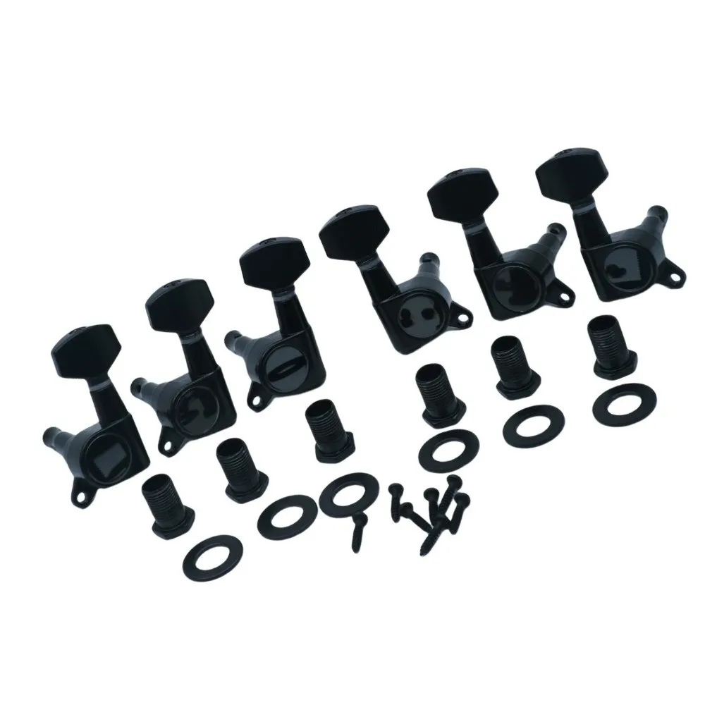 Stimmwirbel für Gitarrensaiten aus Metall, 3L3R-Konfiguration, komplett geschlossener Gitarrenstimmgerät, Mechanikenknopf, Stimmgeräte für klassische Gitarre – Detail 12