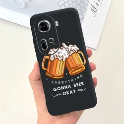 Cute Fashion Painted Soft Silicone Phone Case - Enhanced Protection and Style for Oppo Reno 11 Pro (Black 1785)