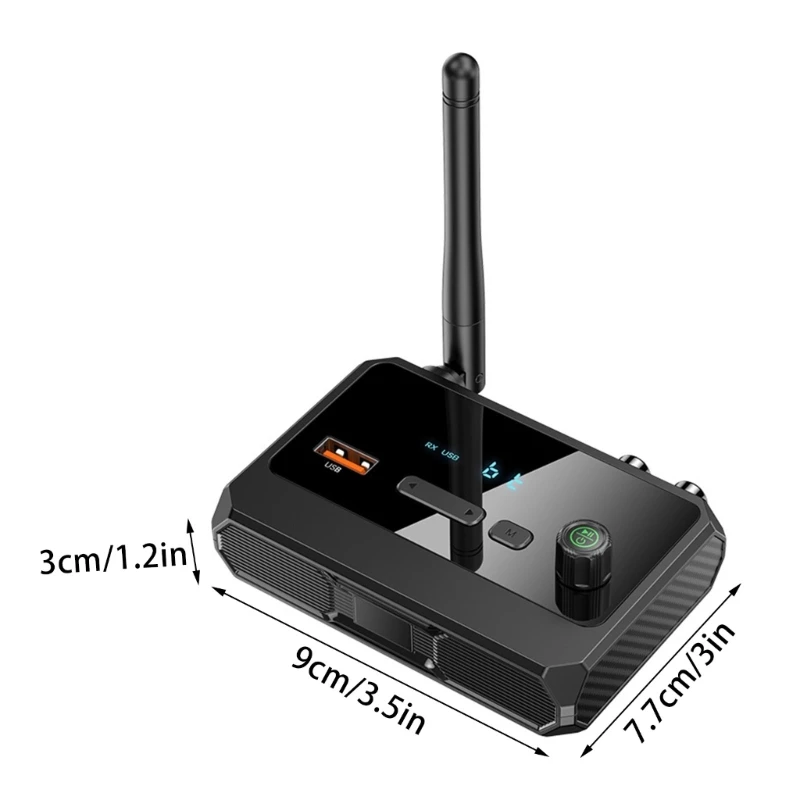 Bluetoothcompatible 5.3 Audios Receiver USB U Disk Play Wireless Adapter with AUX 3.5mm RCA Optical Jacks For Car Speaker