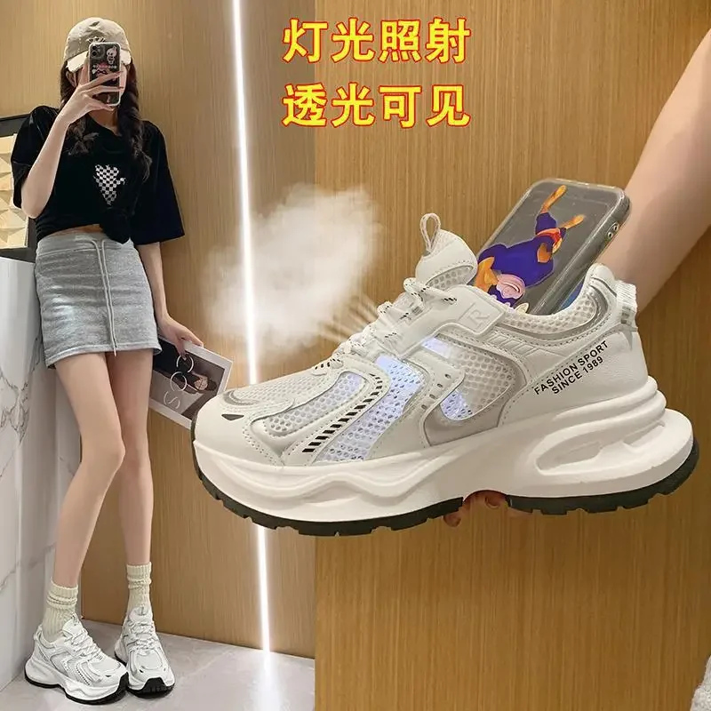 

Dad Shoes Women's 2024 Spring and Summer New Thick Bottom Increased Tenis Breathable All-Matching and Lightweight Sports