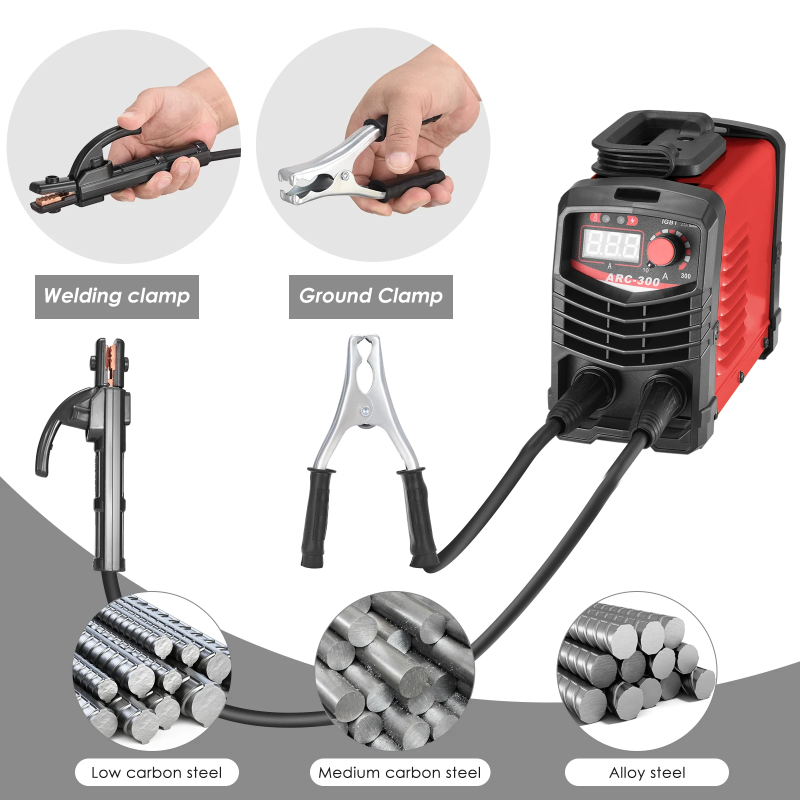 2 in 1 Inverter Welding Machine 300Amp MMA ARC Welder IGBT Semi-automatic Welding Machine Portable Welder for Metal Iron 3