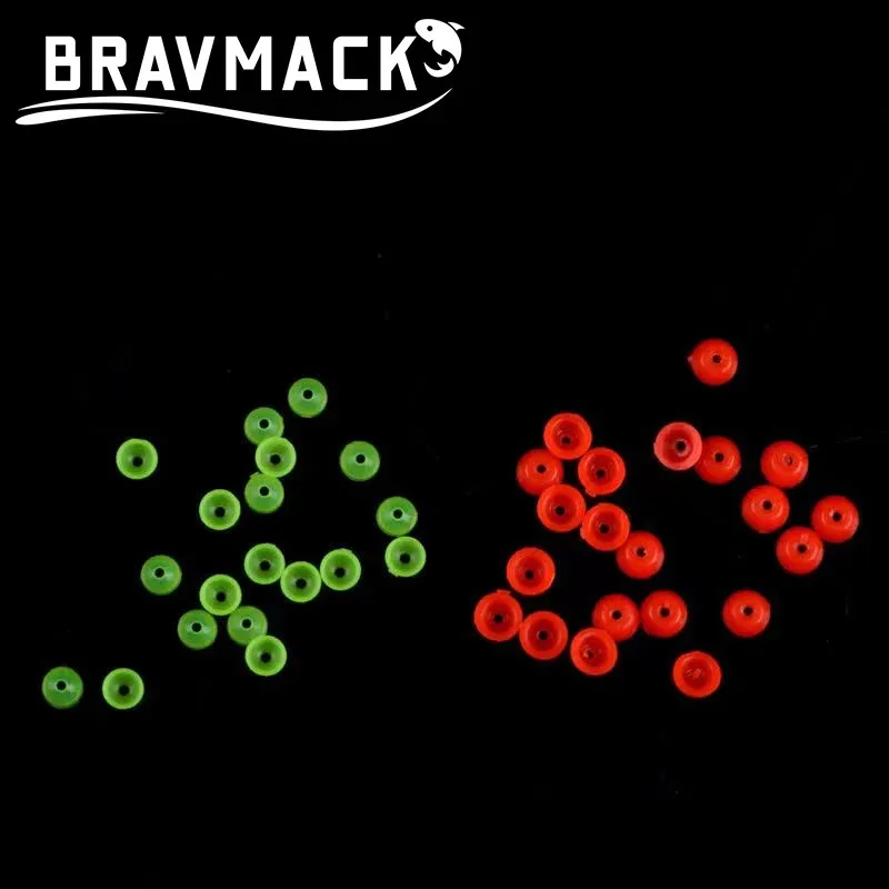 BRAVMACK-Luminous Half Round Stopper Beads for Sea Fishing Floating Tackle Accessories 100PCs