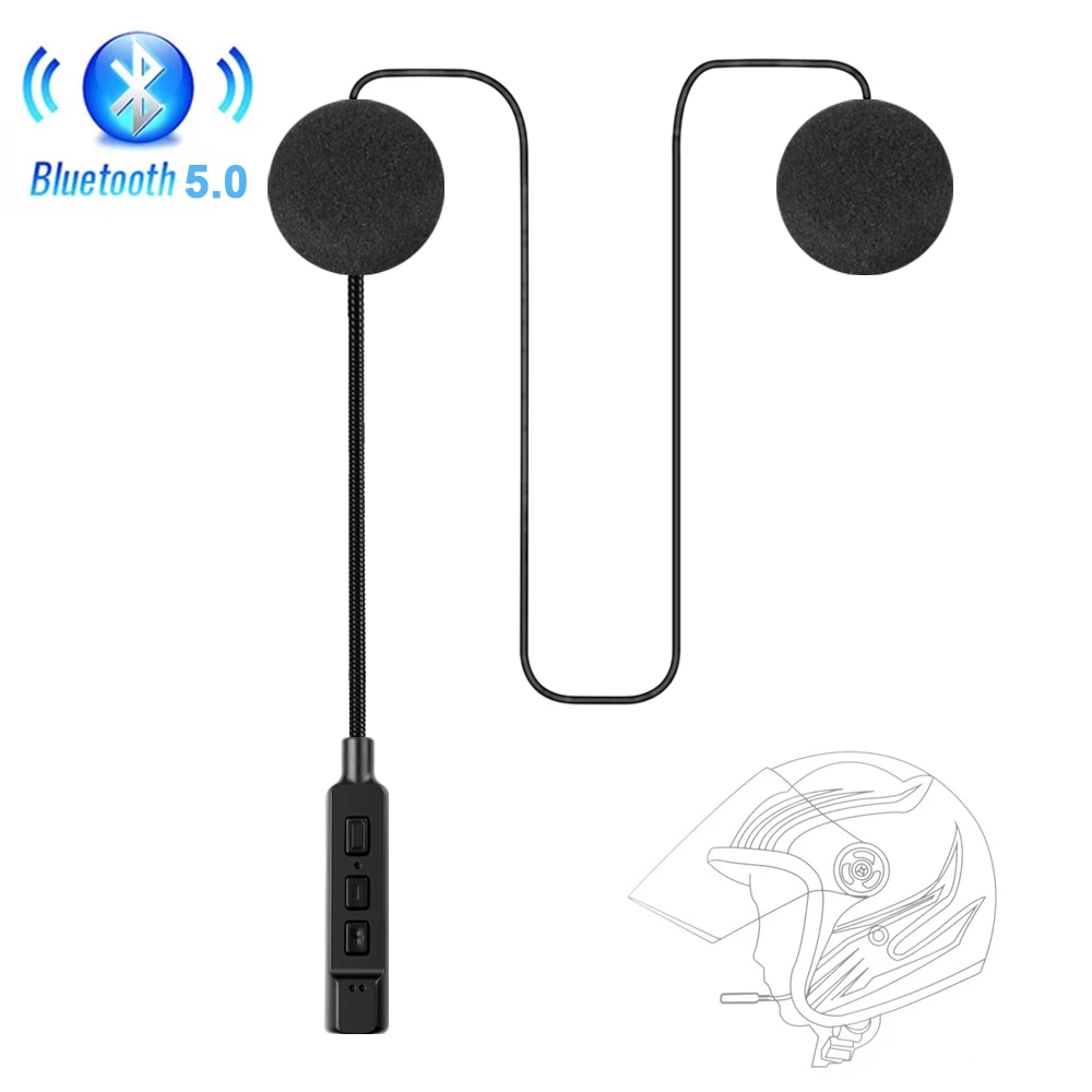 

MT02 Bluetooth 5.1 Motorcycle Helmet Headset Wireless Handsfree Stereo Music Player Moto Headphone Noise Reduction Earphone