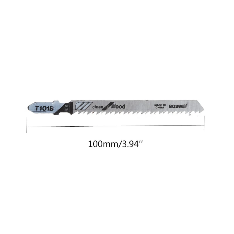 5Pcs/Set T101B HCS 100mm Jigsaw Blade Clean for Wood T-Shank Jig Saw Blades A25