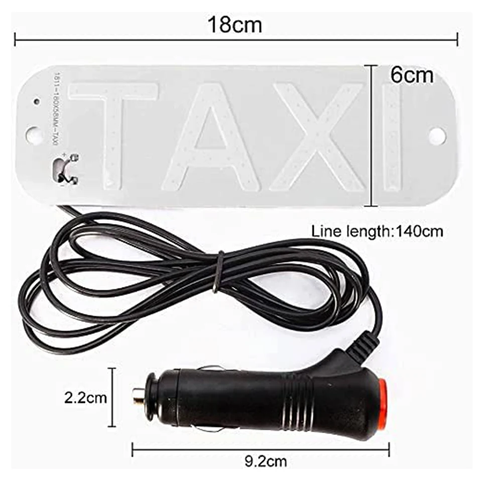 1Pcs Taxi Led Car Windscreen Cab Indicator Lamp 12V Panel Sign Windshield Cob Taxi Guiding lights With Cigarette Lighter