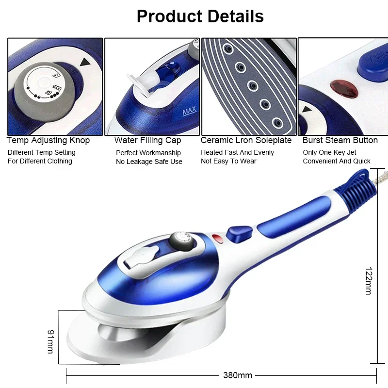 مكواة البخار المحمولة آلة تنظيف الملابس بالبخار ال...