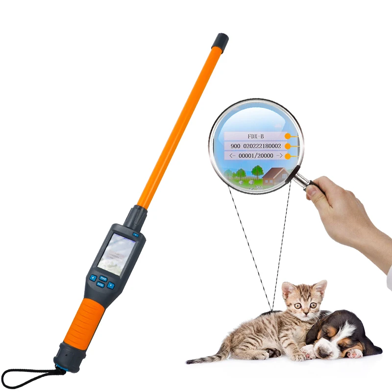

Animal Scanning Stick Reader 134.2Khz LF HDX FDX-B RFID Animal Tag Tracking Scanner for Animal Management