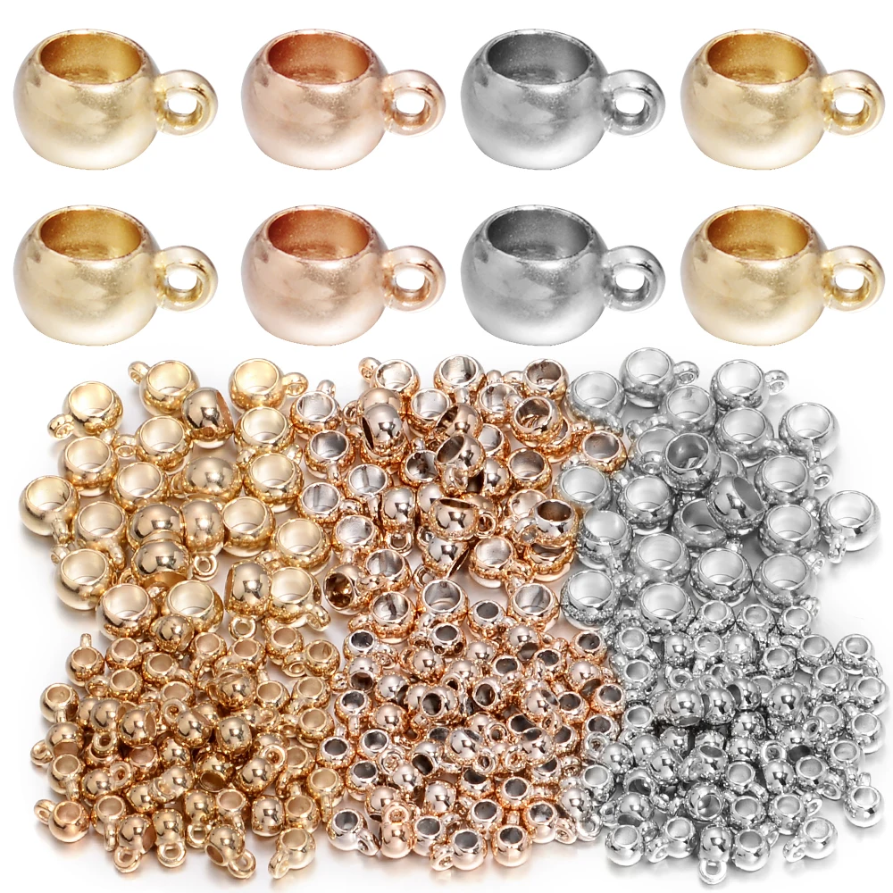 100Pcs/Lot 6/8/10mm CCB Beads Rose Gold Rhodium Color With Large Hole Beads For Jewelry Making Diy Necklace Earring Accessories
