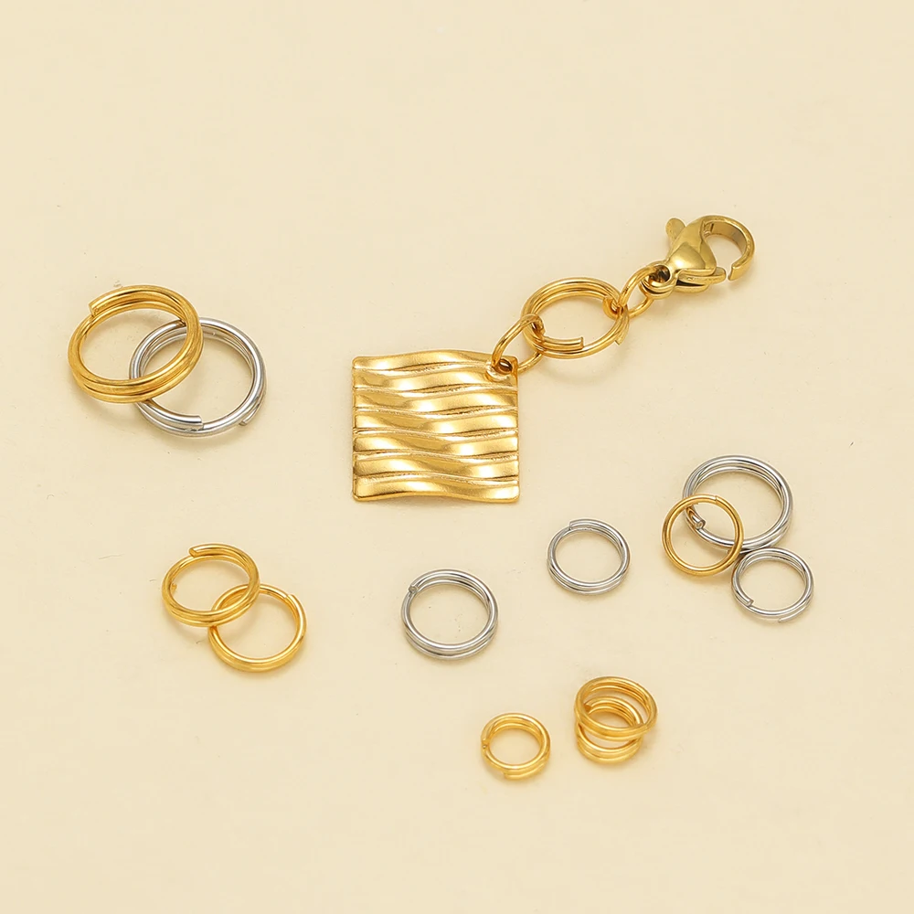 100/50 Stück Edelstahl 5–10 mm Spaltringe offene Doppelschleifen Biegeringe Schlüsselanhänger Verbinder DIY Schmuckzubehör Zubehör – Detail 2