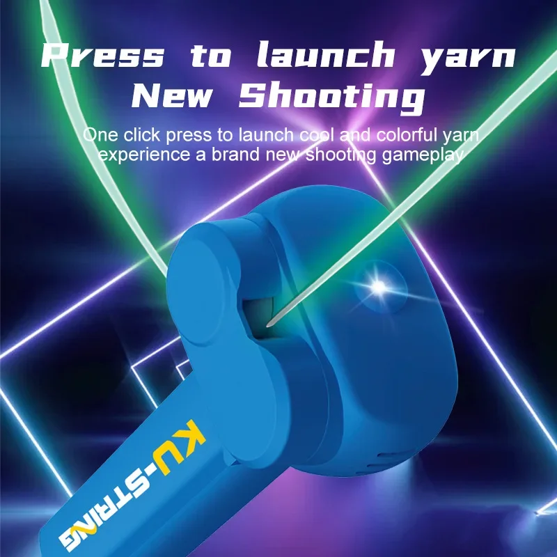 Light Toy String Glow in The Dark String Rope Launcher Luminous Portable Handheld Stress Relief Toy for Kids Party Gift