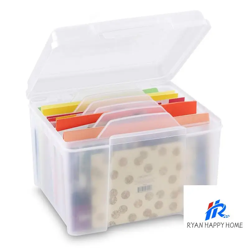 Vienrose Kaartjesorganizer, 1 stuk, opbergbox met 20 verstelbare scheidingswanden, opvouwbare organizer-box voor meer dan 150 kaarten, opbergstickers