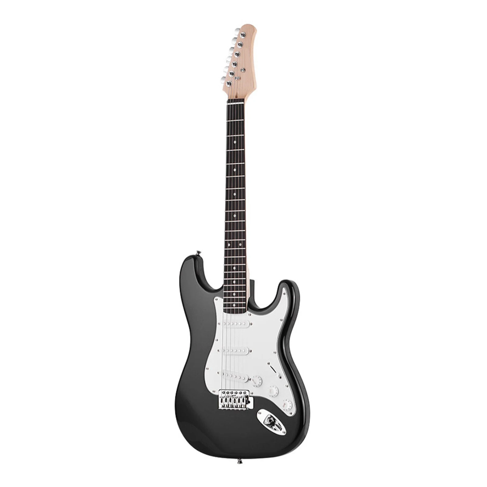 Electric Guitar Solid Wood Paulownia Body Maple Neck 21 Frets 6 String With Speaker Pitch Pipe Guitar Bag Strap Picks Right Hand