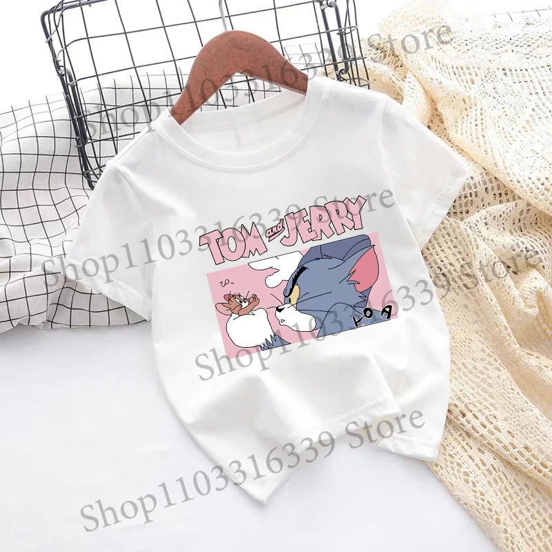 Children's Tom and Jerry Short Sleeve Casual Summer T-Shirt - Fashionable Birthday Gift