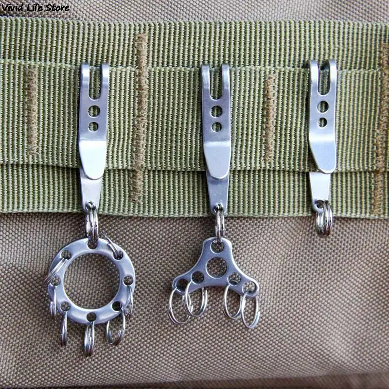 EDC Bag Clip with Key Ring Carabiner 1/5pcs Stainless Steel Outdoor Quicklink Tool