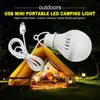5-20PCS USB Light Bulb LED Camping Light Bulb Portable Emergency Light Hanging for Tent Emergency Fishing Hiking Garden Barbecue 3