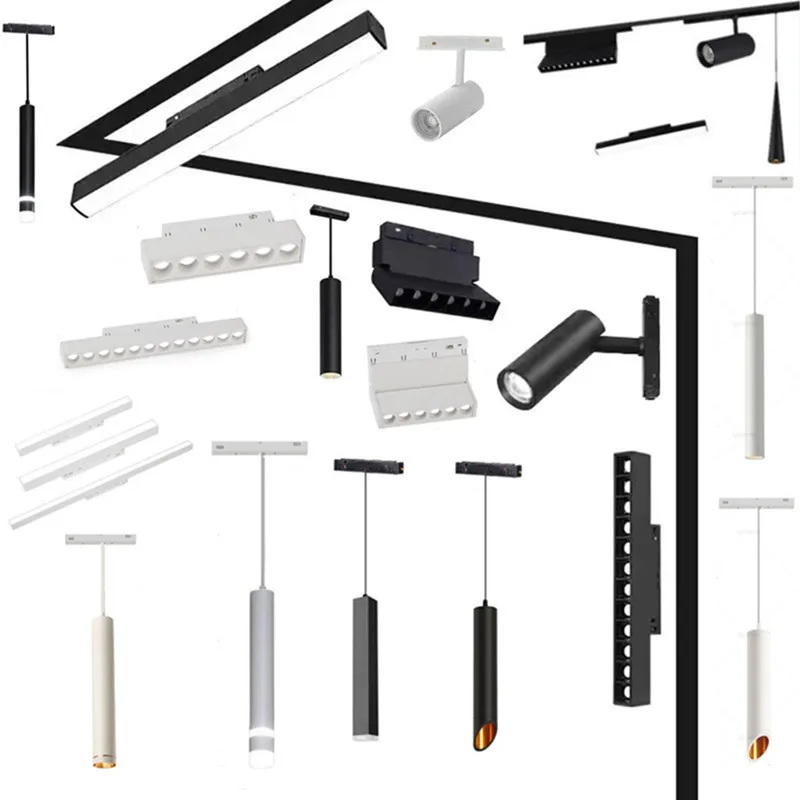 Description Picture 2 of itemMagnetic Track LED Light Fixtures Flexible Ceiling Spotlight Rail Strip Magnet System For Indoor Modern Home Living Room Kitchen