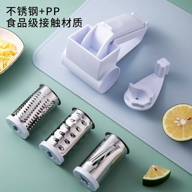 Stainless Steel Rotary Cheese Grater Handheld Manual Stainless Cheese Grater  For Grating Chocolate Hard Cheese Nuts Vegetable