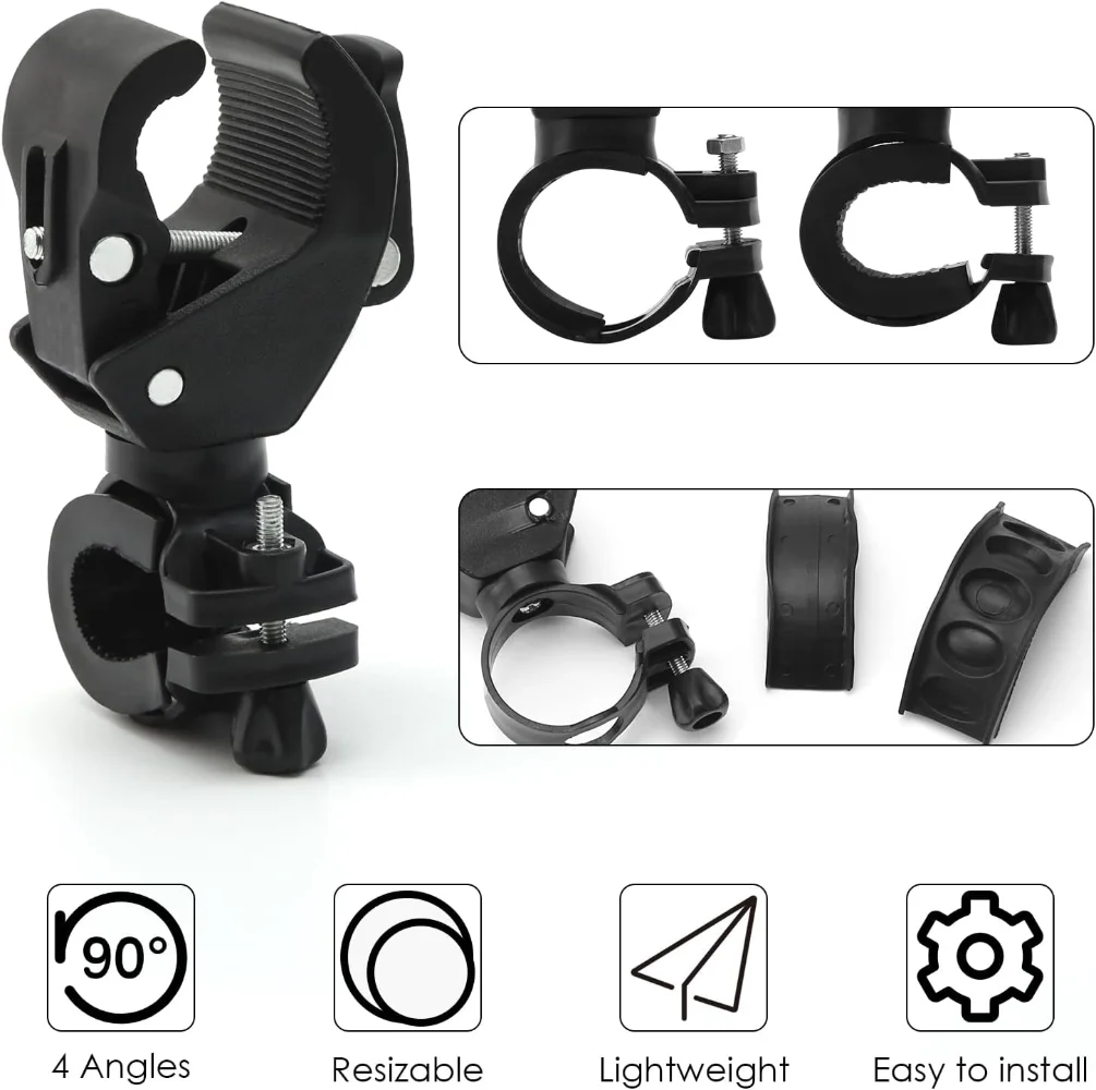 Bike Light Mount Handlebar Bicycle Flashlight Holder Mounting Bracket Torch Clip