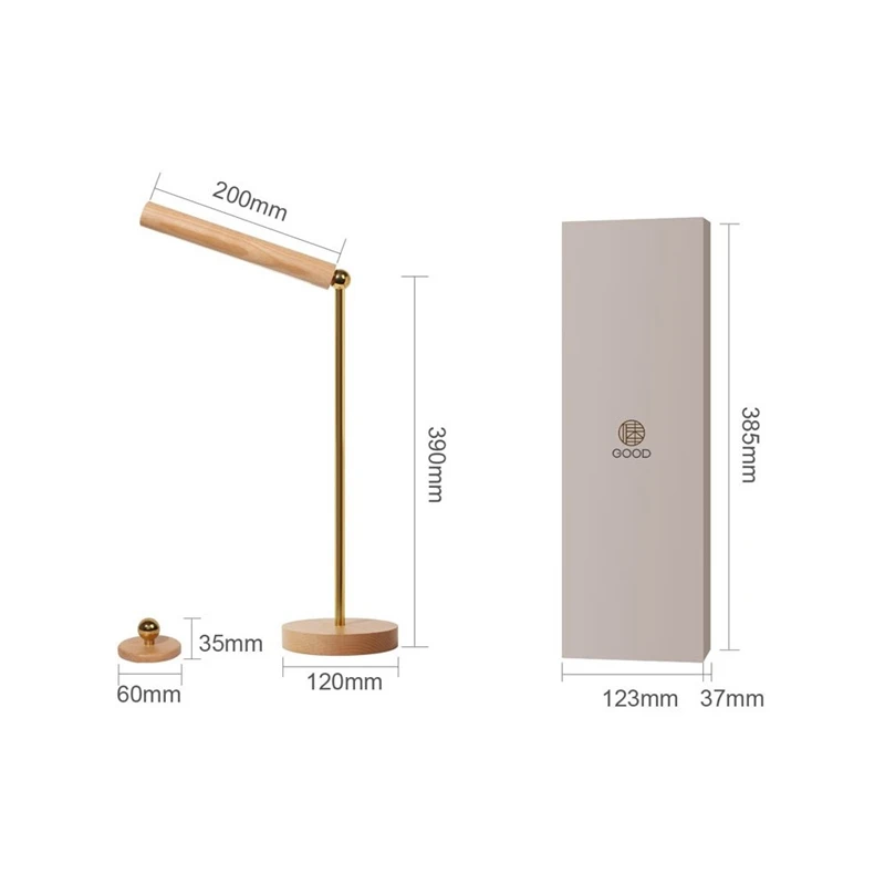 Magnetic Wooden Rotatable Wall Lamps 360 Degree Wall Light for Home USB Charging Touch Dimming Bedroom LED Bedside Ambient Light