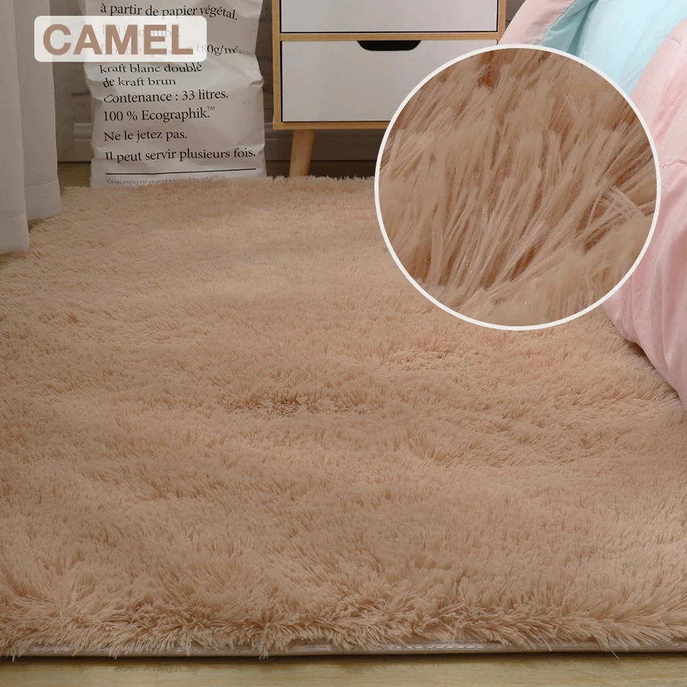 RULDGEE Soft Velvet Mat Thick Carpet for Living Room Plush Alfombra Children Bed Room Fluffy Floor Window Bedside Home Decor Rug