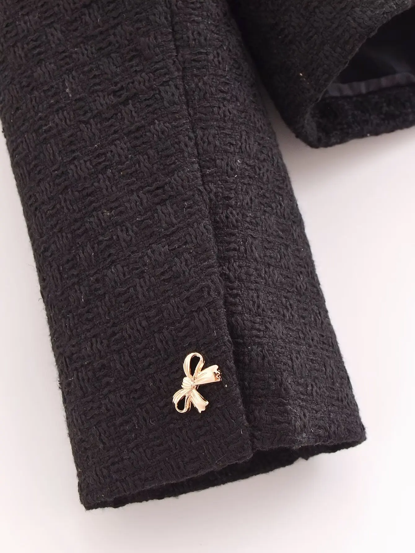 Blazers Women's Jacket Coat 2024 With Pockets Elegant Fashion Solid inszart Black Outwear Bow Button Jackets Jaquetass Femininas