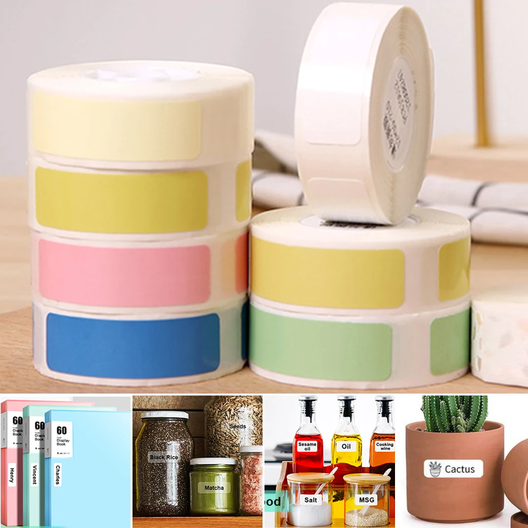 

160pcs/roll Thermal Transfer Label Skicker PET Paper Self-Adhesive For D11 Label Printer White/Blue/Yellow/Green/Pink Color