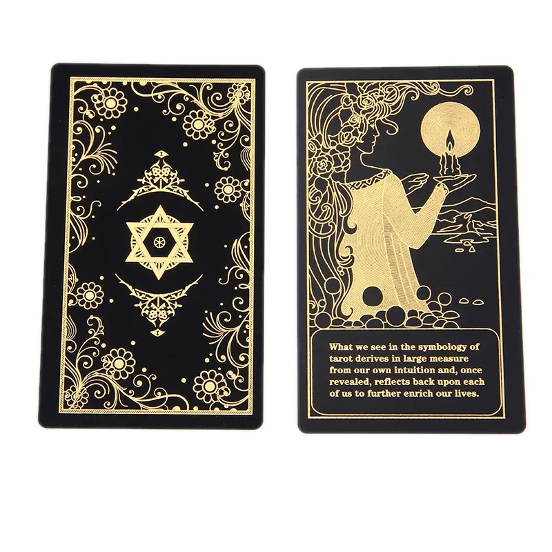 Tarot Cards Plastic Universal Rider Waite Gold Black