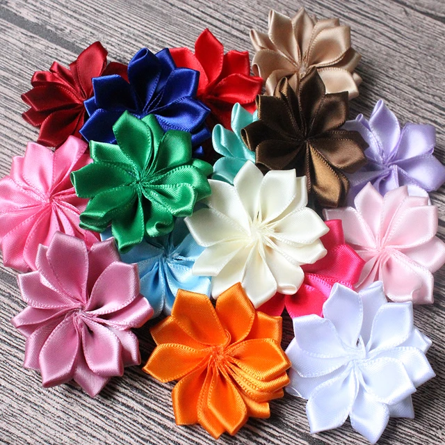 1 Inch Brown Satin Ribbon for Flower Bouquet 6 Pack Colorful