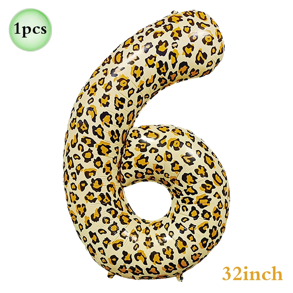 1 Stücke 32 Zoll Gepard Leopardenmuster Digitale Aluminiumfolie Ballon 1-9digitale Ballon Kinder Dschungel Safari Geburtstag Party Dekoration – Detail 12
