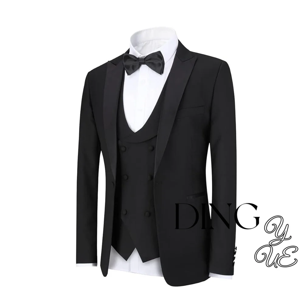 Men's 3 Piece Suit Slim Fit One Button Prom Suits Set Groomsmen Regular Fit Tuxedo 3 Peice Set Jacket+Trousers+Vest