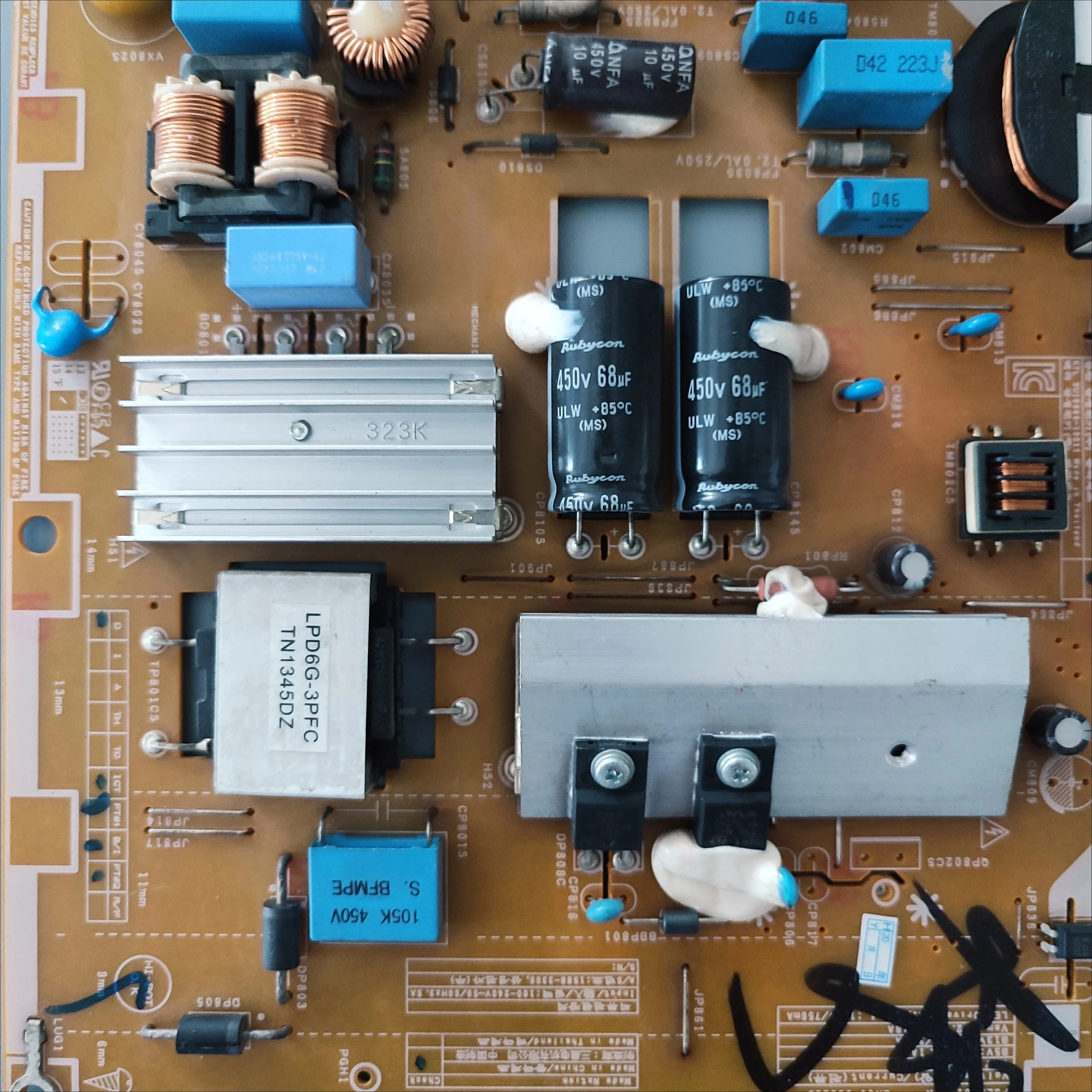 UE46F6100 L46X1QV_DSM UE46F6100AW UA46F6400AJ UE46F6400Power 공급 장치 용 삼성 전원 보드 BN44-00623D 용 원본