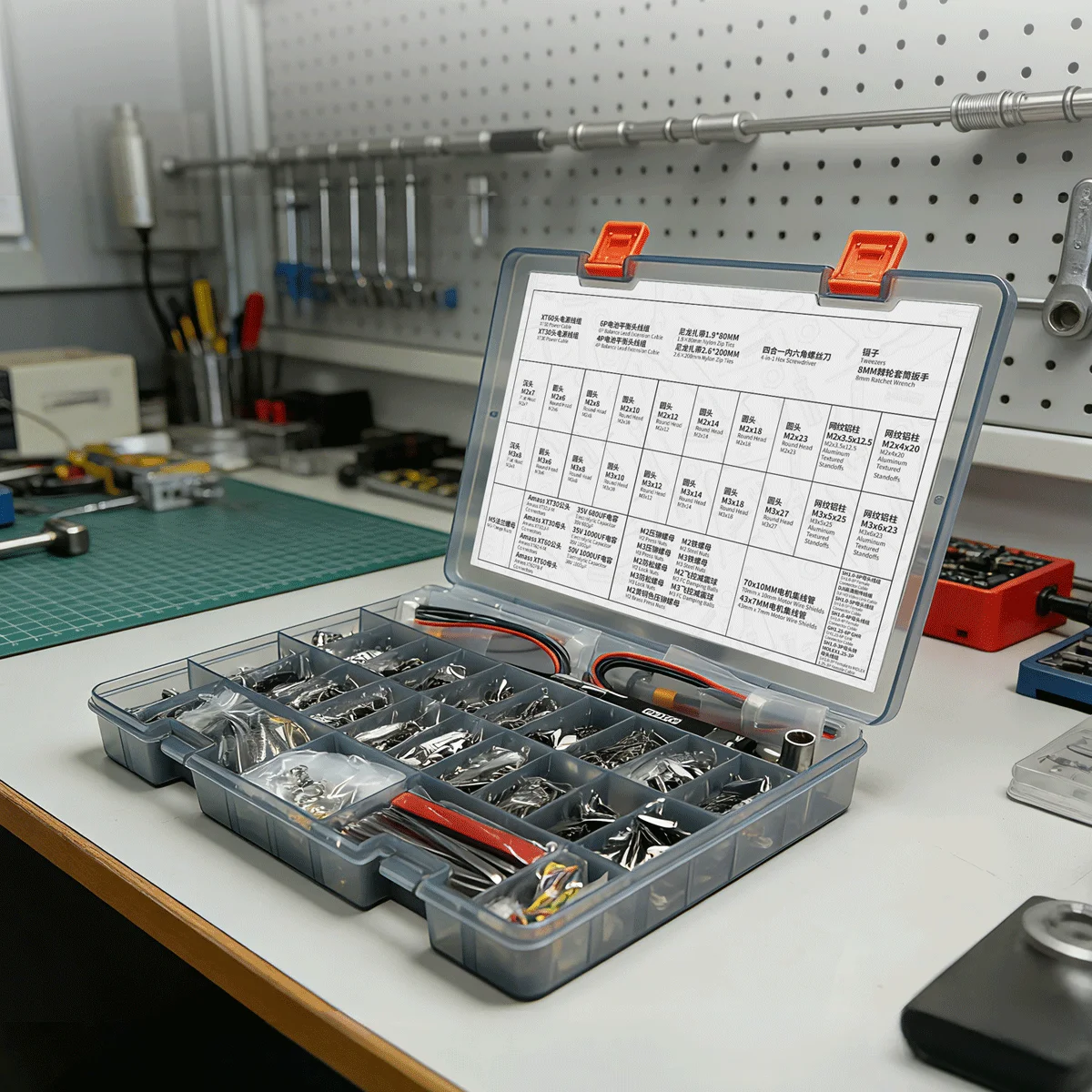 Vue d'ensemble du pack matériel GEPRC FPV incluant la boîte, drone et outils de maintenance