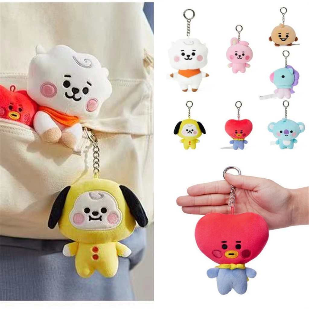Kpop Bts Bt21 Plush Keychain Doll Key Ring Chimmy Bts Bt21 Cooky