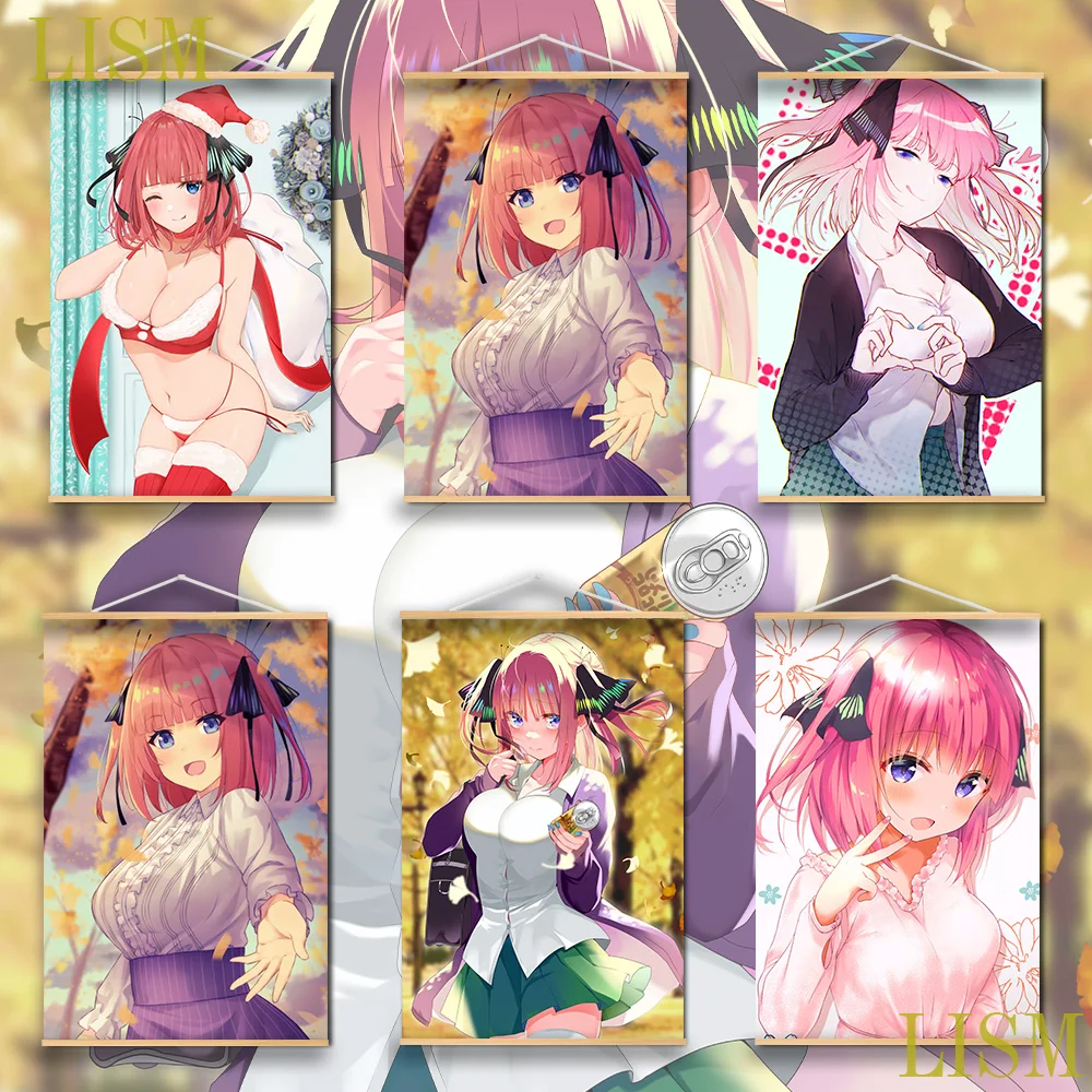 

The Quintessential Quintuplets Anime poster manga canvas wall art solid wood hanging scroll with canvas painting