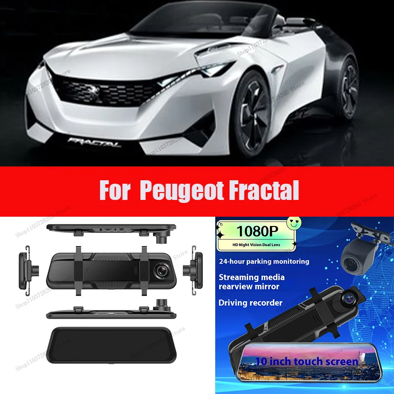 

For Peugeot Fractal 4K WIFI GPS Car Dvr Mirror Dash CamDual Lens Dashcam Drive Recorder Stream RearView Mirror IPS Screen Camera