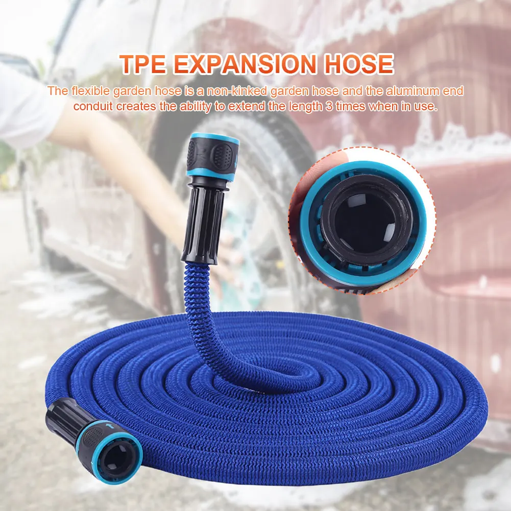 Expandable Flexible Water Hose 25FT-200FT Car Wash Hose Water Gun Garden Sprayer Gardening Watering Irrigation Tools