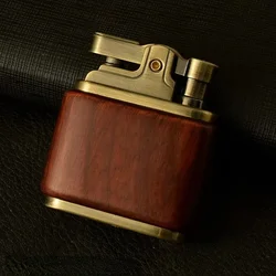 New Zorro Copper Kerosene Lighter Handmade Wooden Shell Vintage Nostalgic Lighter Men's Gift Smoking Accessories